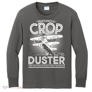 Funny Vintage Professional Crop Duster Kids Long Sleeve Shirt