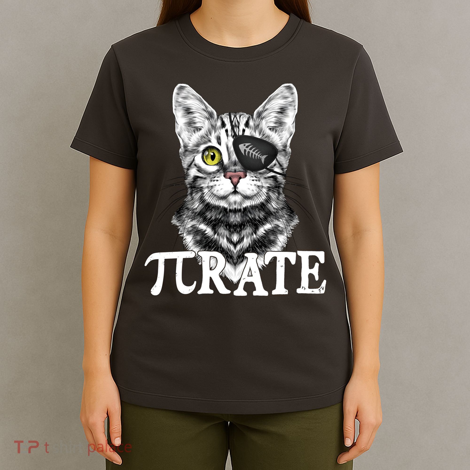 Funny Vintage Pi Day 314 PiRate Pirate Cat T-Shirt