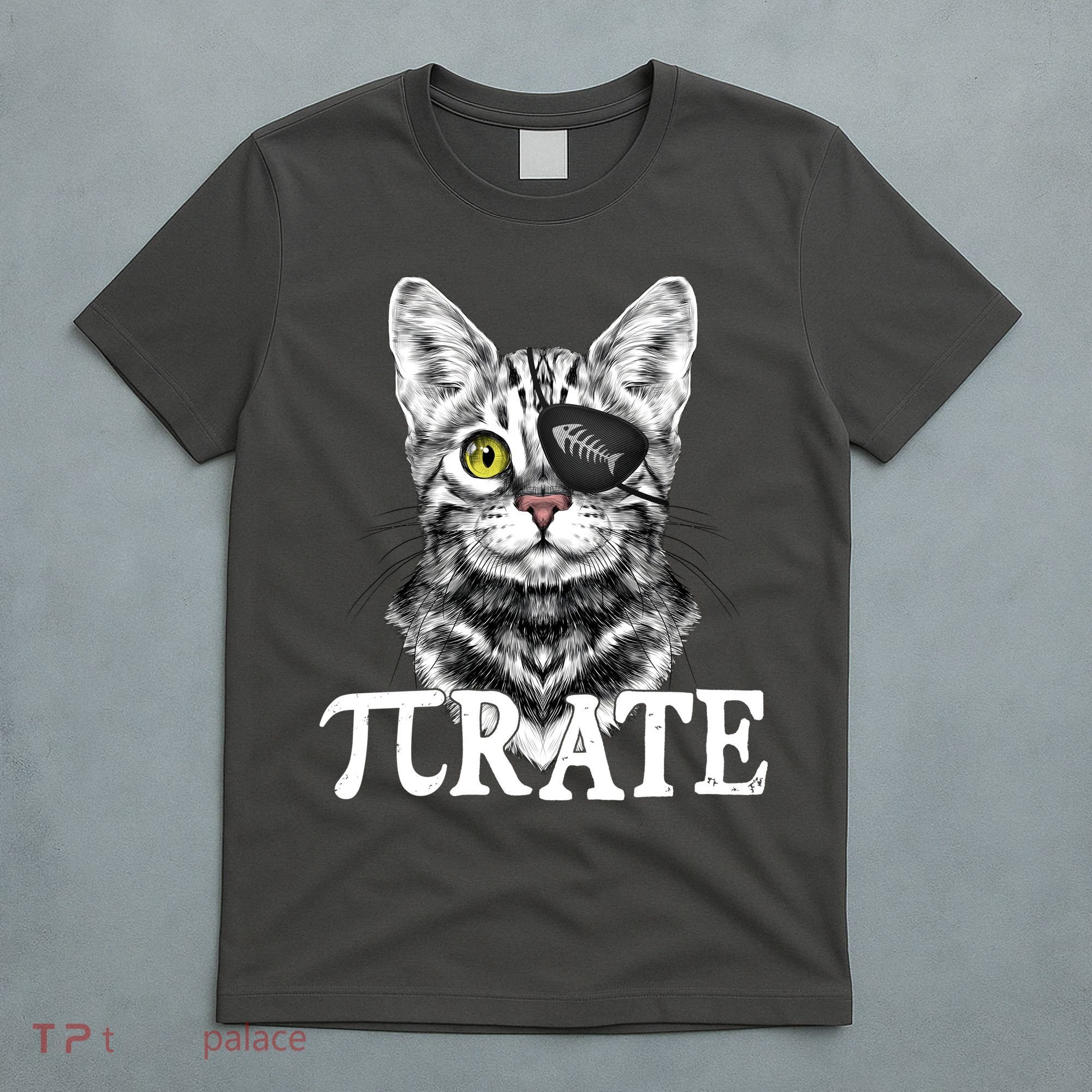 Funny Vintage Pi Day 314 PiRate Pirate Cat T-Shirt