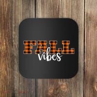 Fall Vibes Plaid October Coaster thumb 0