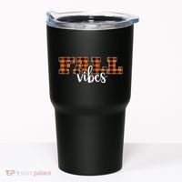 Fall Vibes Plaid October Tumbler thumb 0