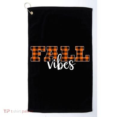 Fall Vibes Plaid October Golf Towel