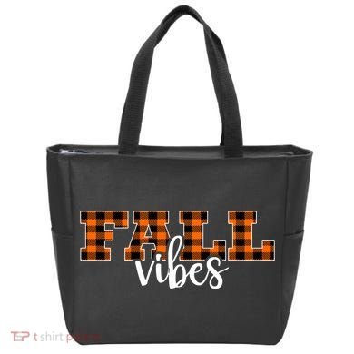 Fall Vibes Plaid October Tote Bag