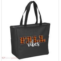 Fall Vibes Plaid October Tote Bag thumb 2