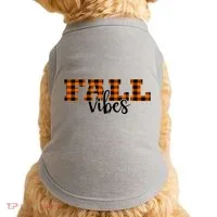 Fall Vibes Plaid October Doggie Tank thumb 0