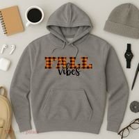 Fall Vibes Plaid October Hoodie thumb 3