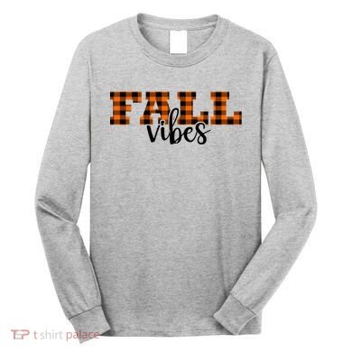 Fall Vibes Plaid October Long Sleeve Shirt