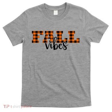 Fall Vibes Plaid October T-Shirt