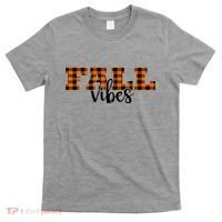 Fall Vibes Plaid October T-Shirt thumb 0