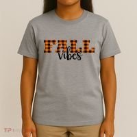 Fall Vibes Plaid October T-Shirt thumb 4
