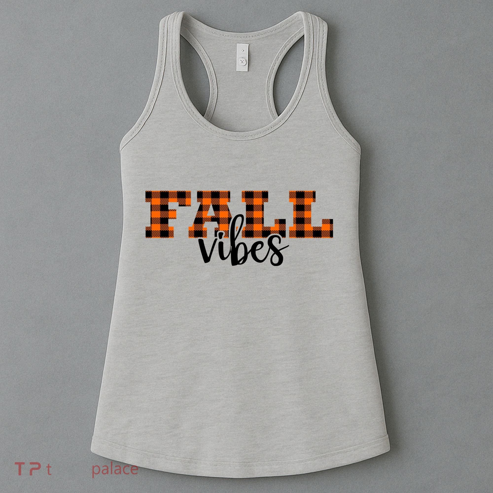 Fall Vibes Plaid October Women's Tank Top
