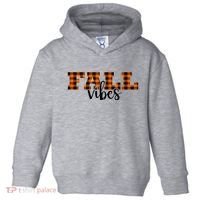 Fall Vibes Plaid October Toddler Hoodie thumb 0