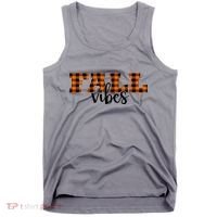 Fall Vibes Plaid October Tank Top thumb 0
