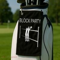 Funny Volleyball Players Block Party Golf Towel thumb 2