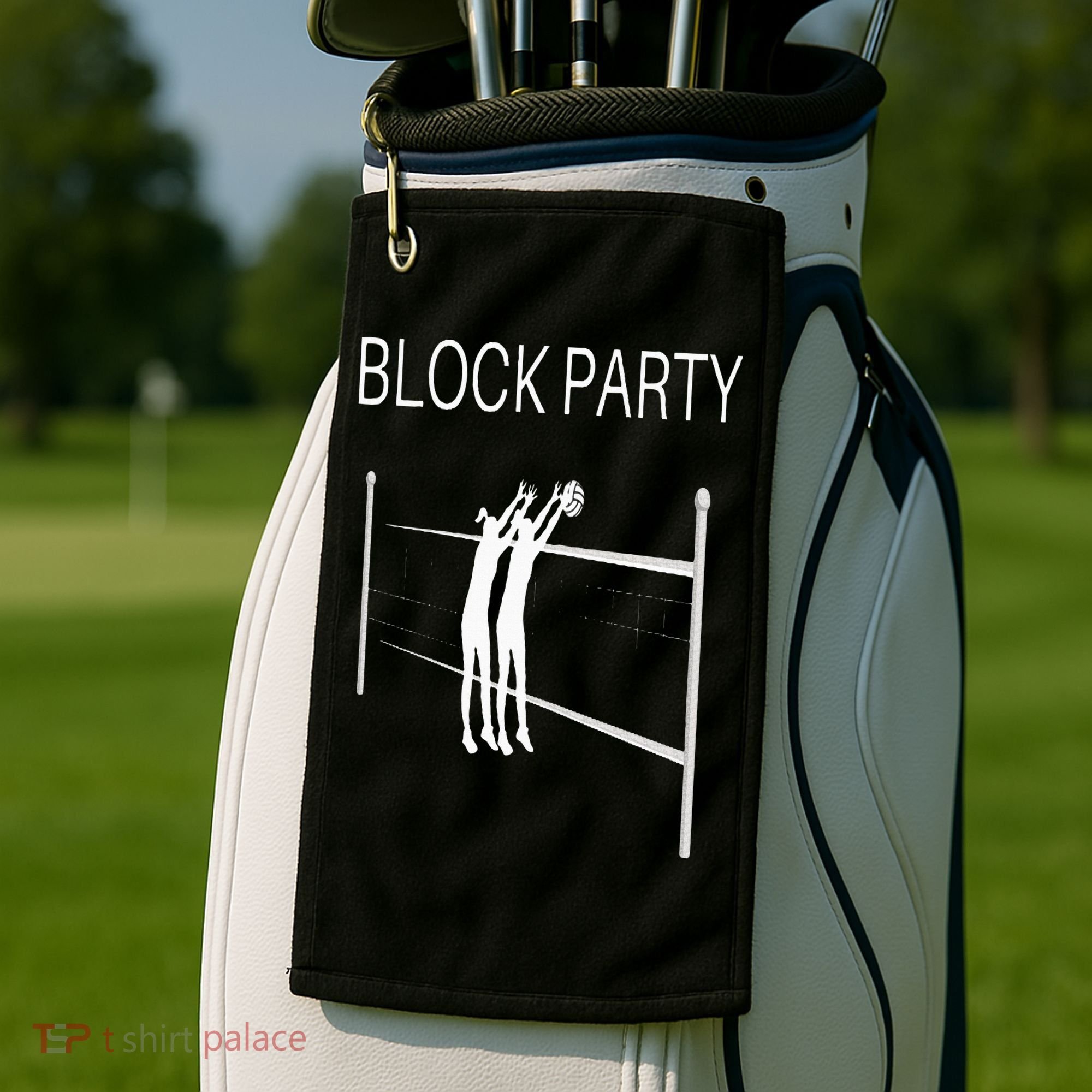 Funny Volleyball Players Block Party Golf Towel