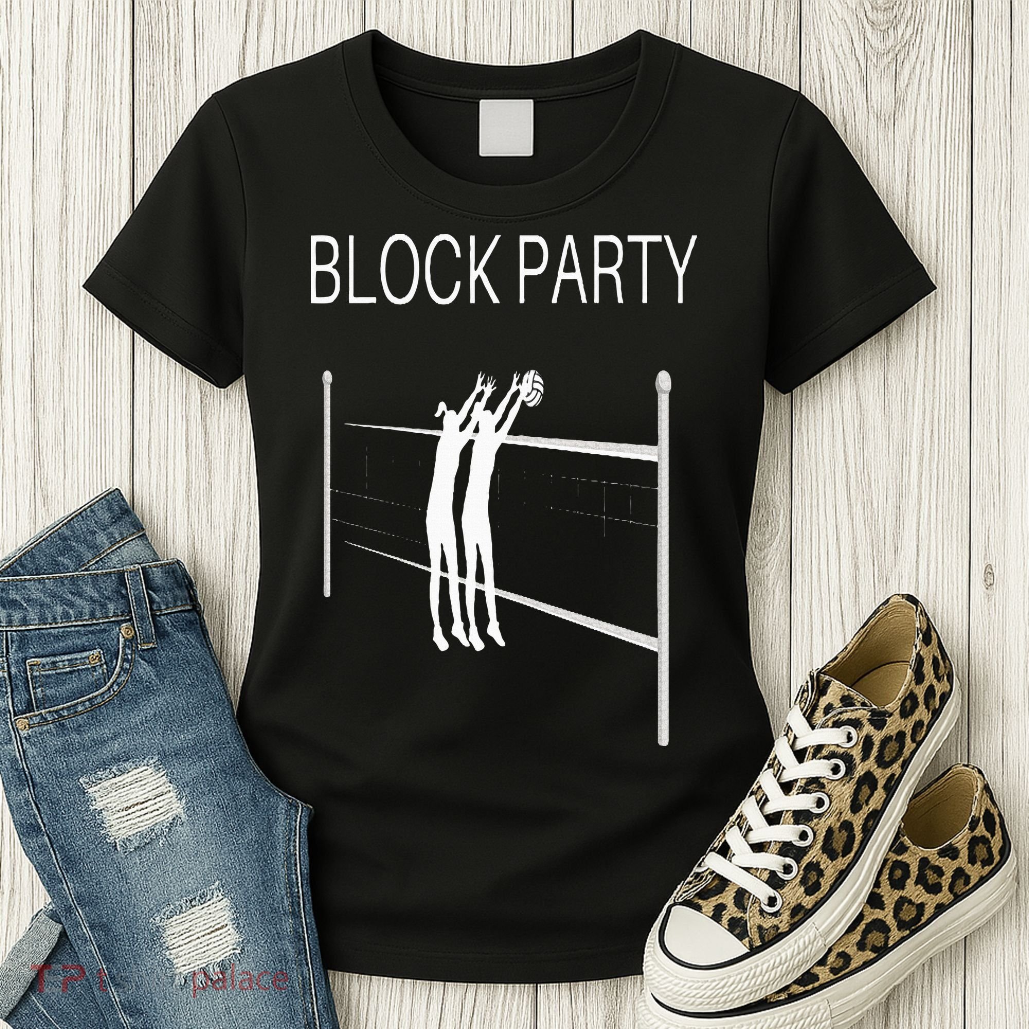 Funny Volleyball Players Block Party Women's T-Shirt