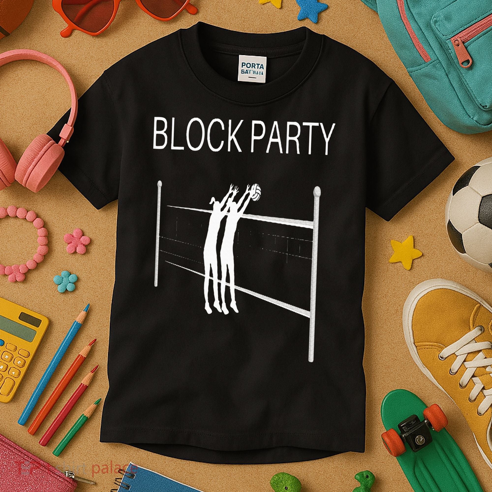 Funny Volleyball Players Block Party Kids T-Shirt