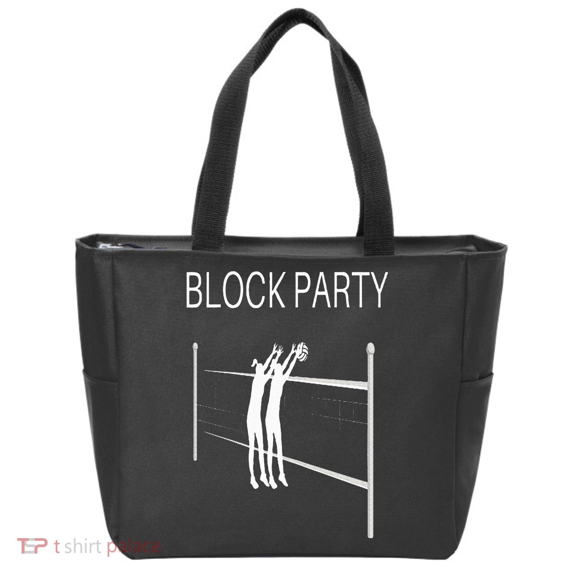 Funny Volleyball Players Block Party Tote Bag