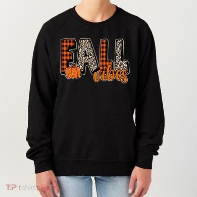 Fall Vibes Pumpkin Plaid Cheetah Women's Sweatshirt