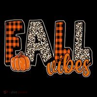 Fall Vibes Pumpkin Plaid Cheetah Backpack thumb 2