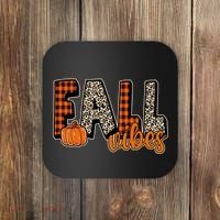 Fall Vibes Pumpkin Plaid Cheetah Coaster thumb 0