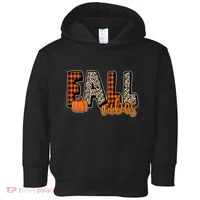 Fall Vibes Pumpkin Plaid Cheetah Toddler Hoodie thumb 0