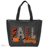 Fall Vibes Pumpkin Plaid Cheetah Tote Bag thumb 0