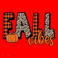 Fall Vibes Pumpkin Plaid Cheetah Santa Hat thumb 1