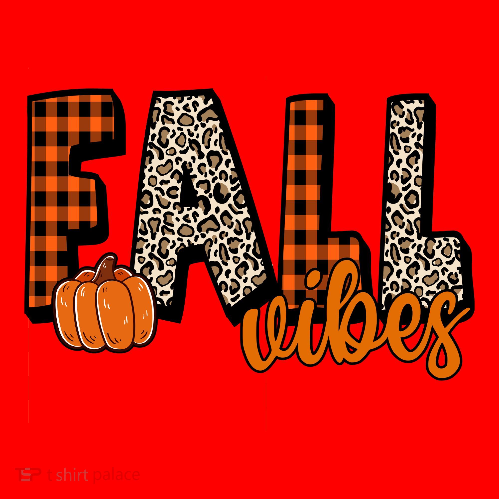 Fall Vibes Pumpkin Plaid Cheetah Santa Hat