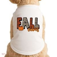 Fall Vibes Pumpkin Plaid Cheetah Doggie Tank thumb 0