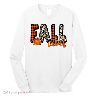 Fall Vibes Pumpkin Plaid Cheetah Long Sleeve Shirt