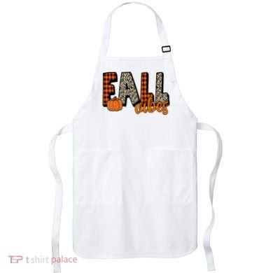 Fall Vibes Pumpkin Plaid Cheetah Apron