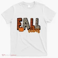 Fall Vibes Pumpkin Plaid Cheetah T-Shirt thumb 0