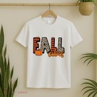 Fall Vibes Pumpkin Plaid Cheetah T-Shirt thumb 2
