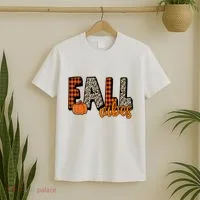Fall Vibes Pumpkin Plaid Cheetah T-Shirt thumb 2