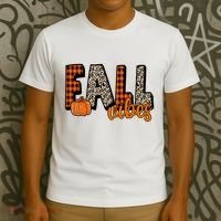 Fall Vibes Pumpkin Plaid Cheetah T-Shirt thumb 3