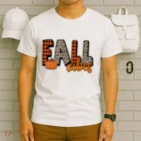 Fall Vibes Pumpkin Plaid Cheetah T-Shirt thumb 6
