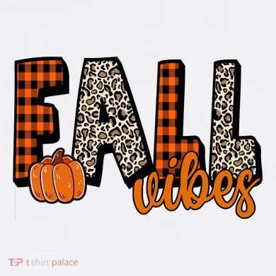 Fall Vibes Pumpkin Plaid Cheetah V-Neck T-Shirt