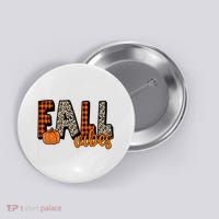 Fall Vibes Pumpkin Plaid Cheetah Button thumb 0