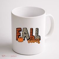 Fall Vibes Pumpkin Plaid Cheetah Coffee Mug thumb 1