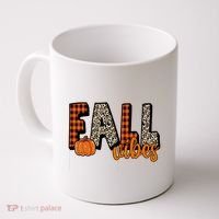 Fall Vibes Pumpkin Plaid Cheetah Coffee Mug thumb 0
