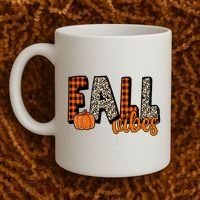 Fall Vibes Pumpkin Plaid Cheetah Coffee Mug thumb 2
