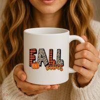 Fall Vibes Pumpkin Plaid Cheetah Coffee Mug thumb 3