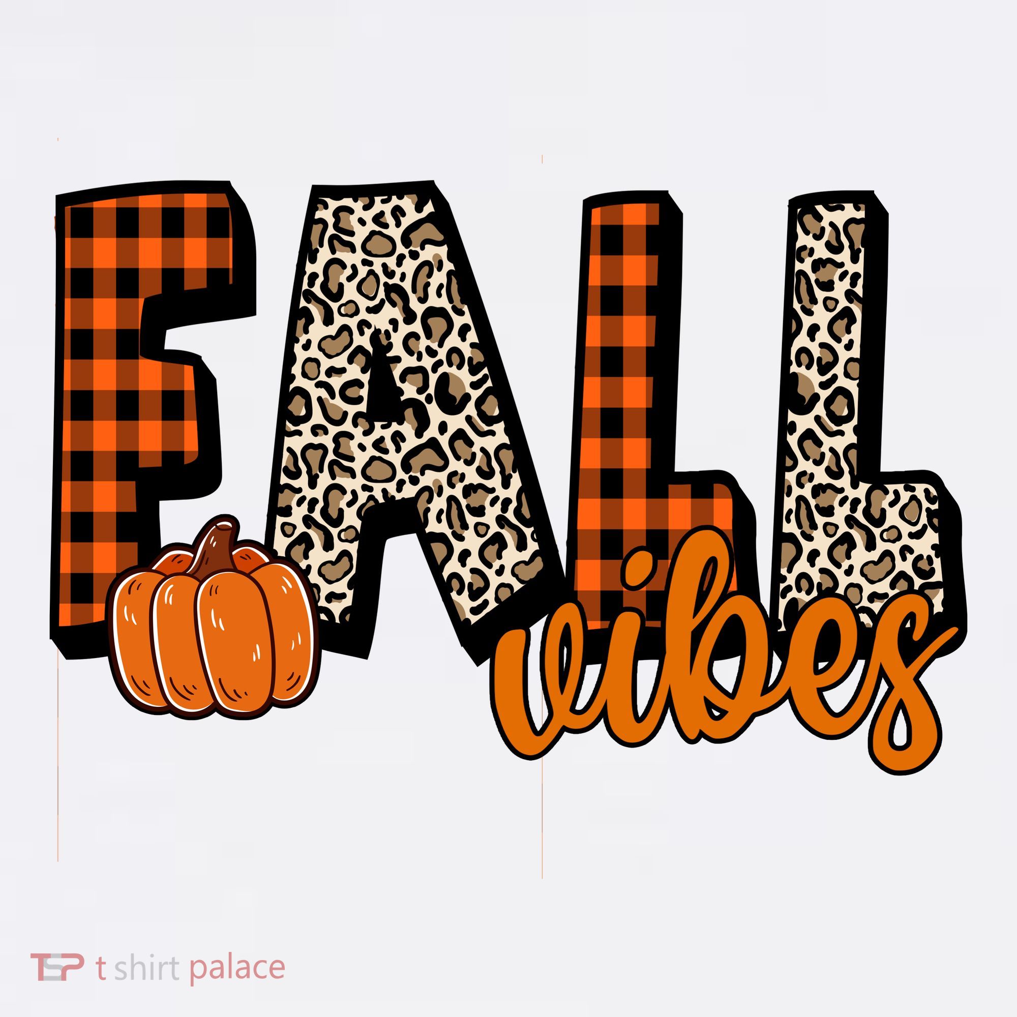 Fall Vibes Pumpkin Plaid Cheetah Beanie