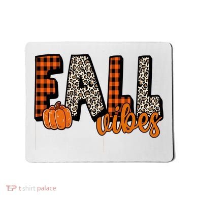 Fall Vibes Pumpkin Plaid Cheetah Mousepad