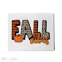 Fall Vibes Pumpkin Plaid Cheetah Mousepad thumb 0