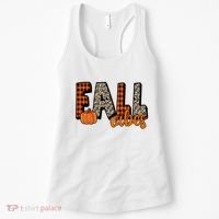 Fall Vibes Pumpkin Plaid Cheetah Women's Tank Top thumb 0