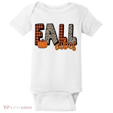 Fall Vibes Pumpkin Plaid Cheetah Baby Bodysuit