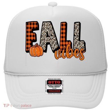 Fall Vibes Pumpkin Plaid Cheetah Hat