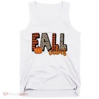 Fall Vibes Pumpkin Plaid Cheetah Tank Top thumb 0
